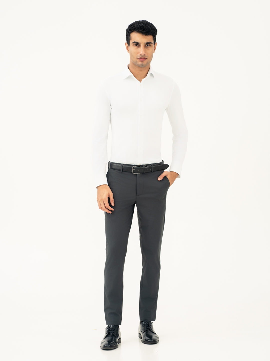 Dark Grey Stretch Formal Pants