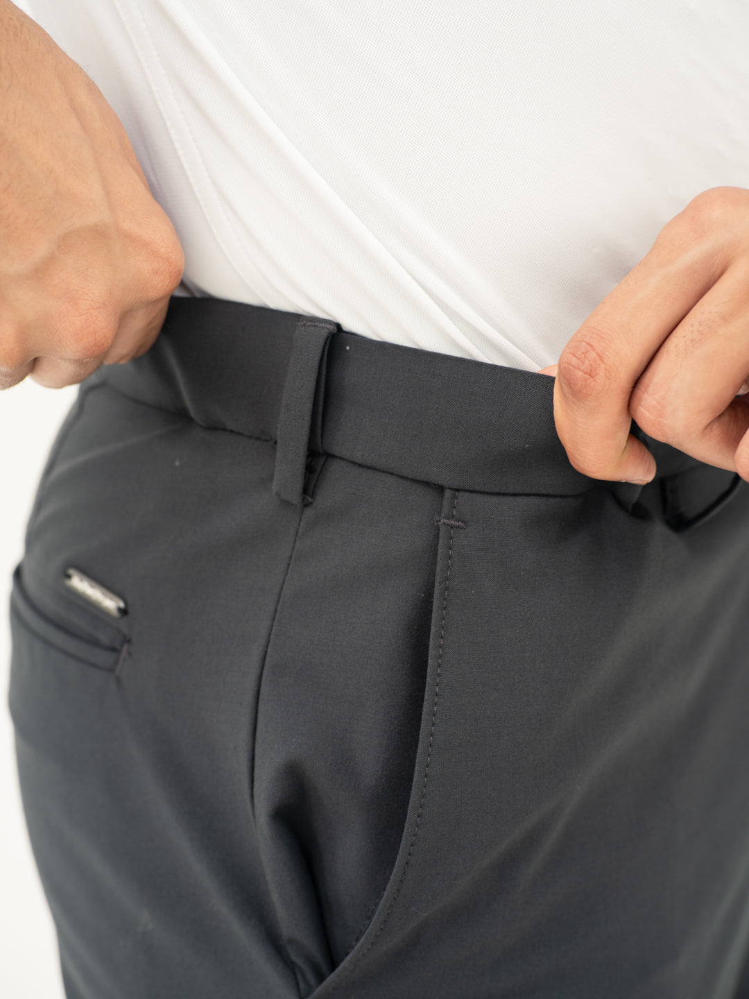 Dark Grey Stretch Formal Pants