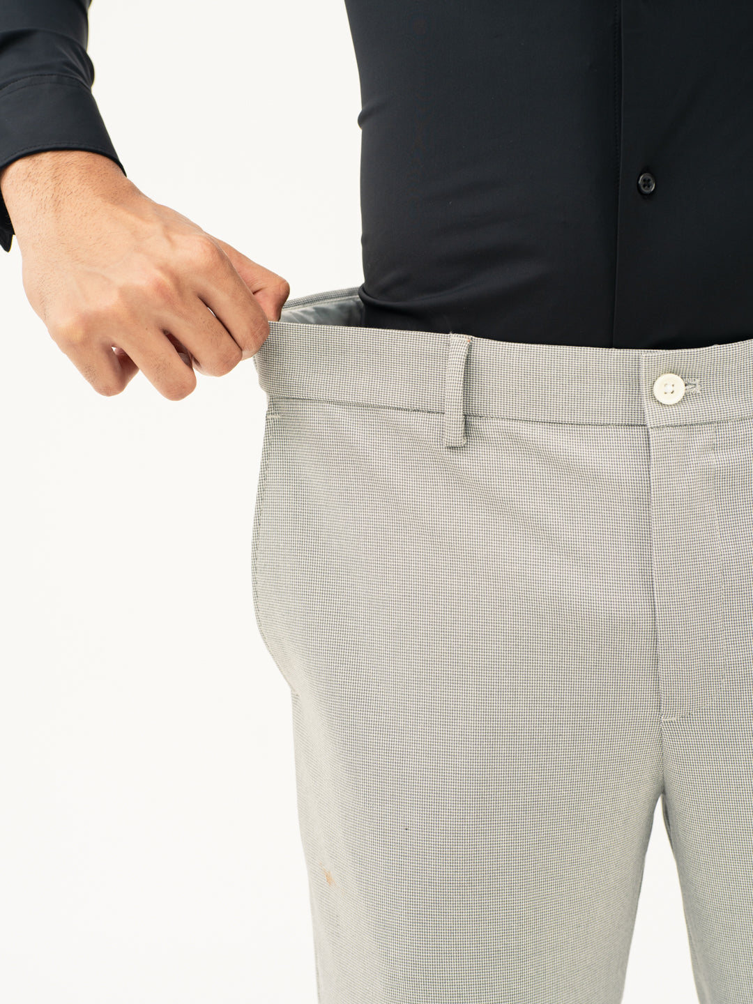 French Grey Houndstooth Pants