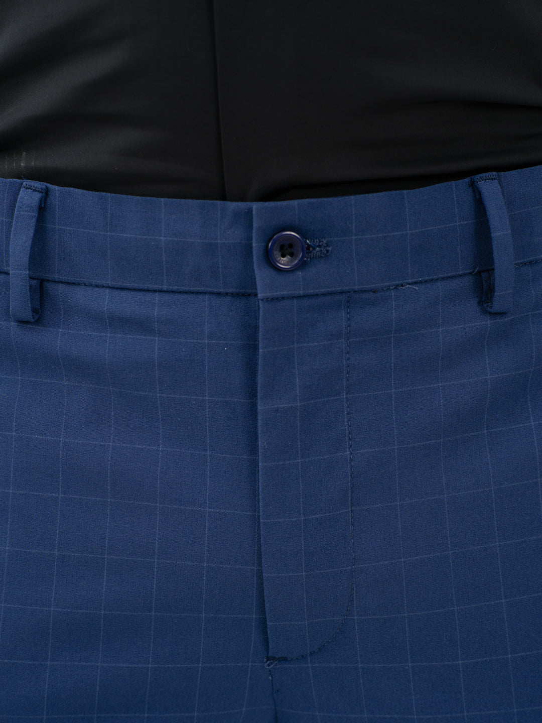 Electric Blue Checks Formal Pants