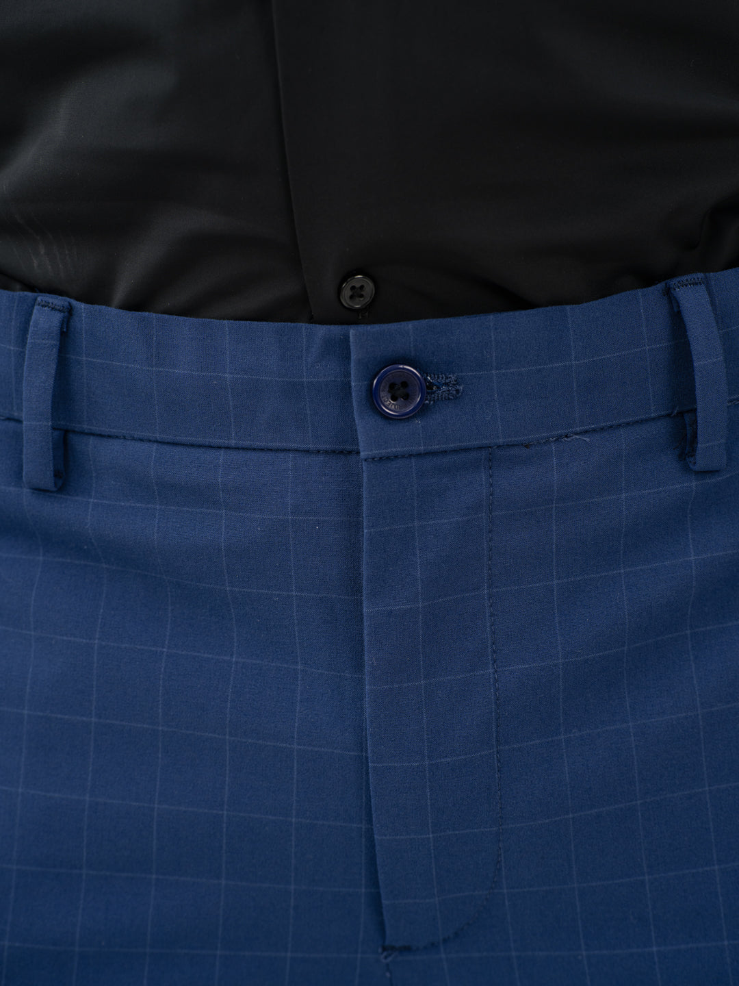 Electric Blue Checks Formal Pants