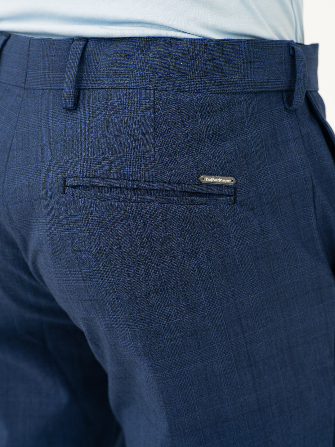 Azure Blue Checks Formal Pants