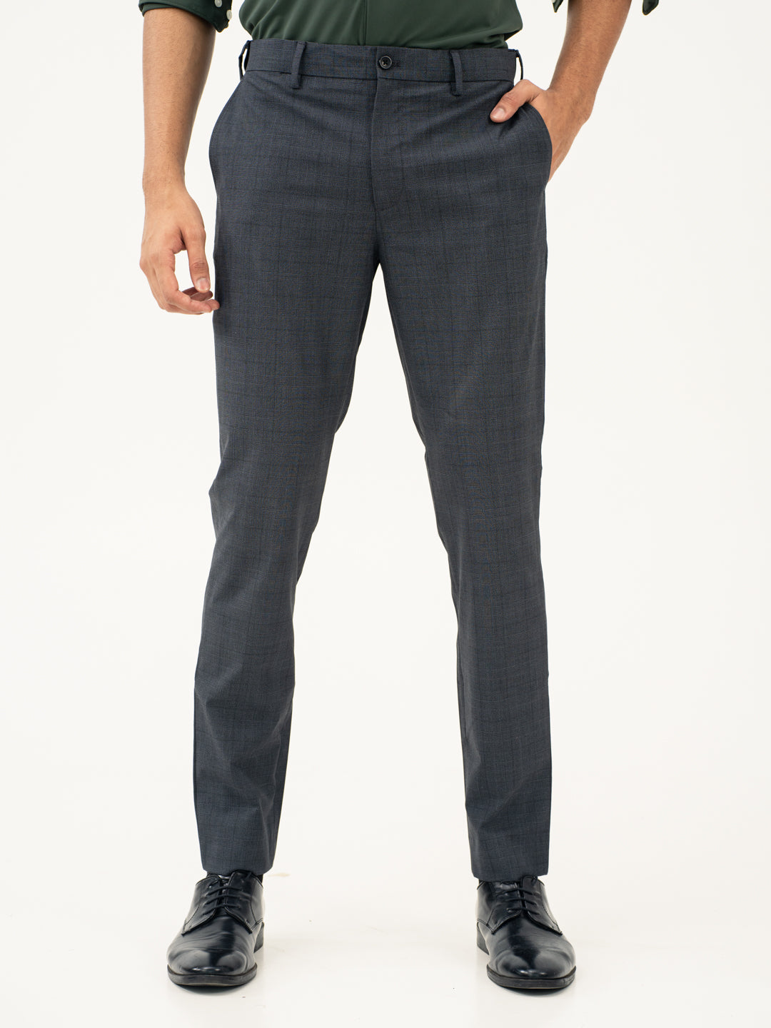 Lava Grey Checks Formal Pants