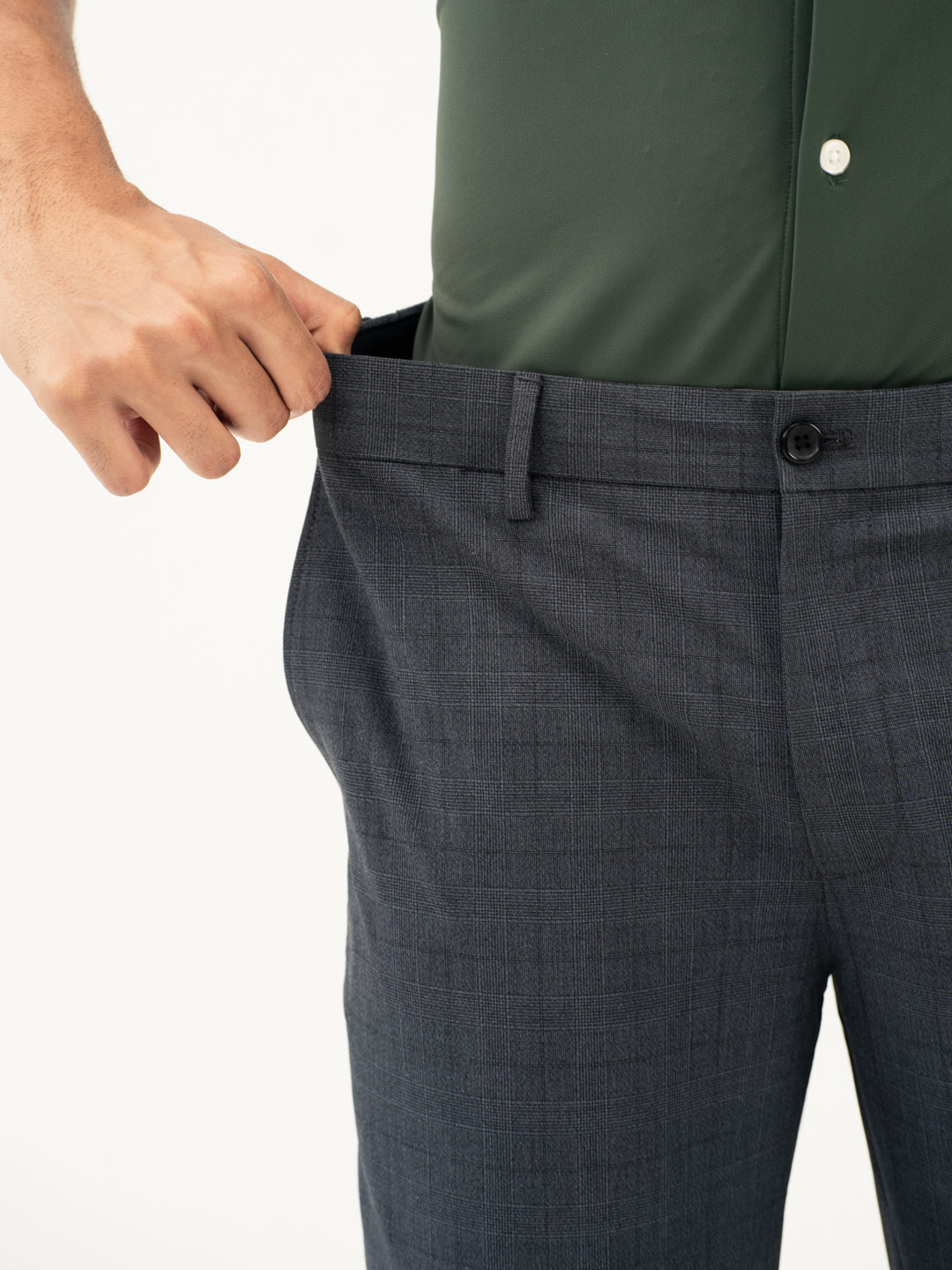 Lava Grey Checks Formal Pants