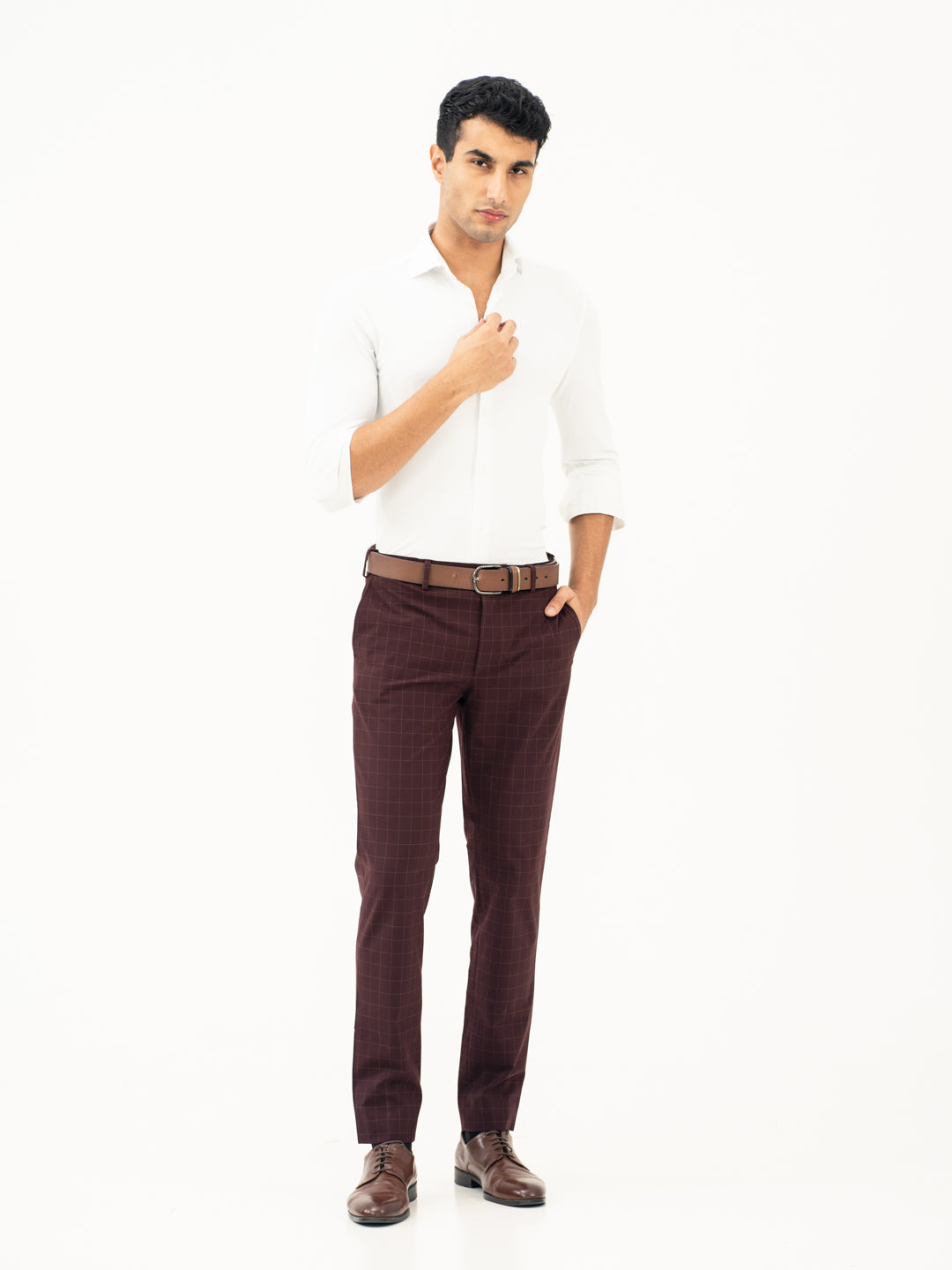Sangria Wine Checks Formal Pants