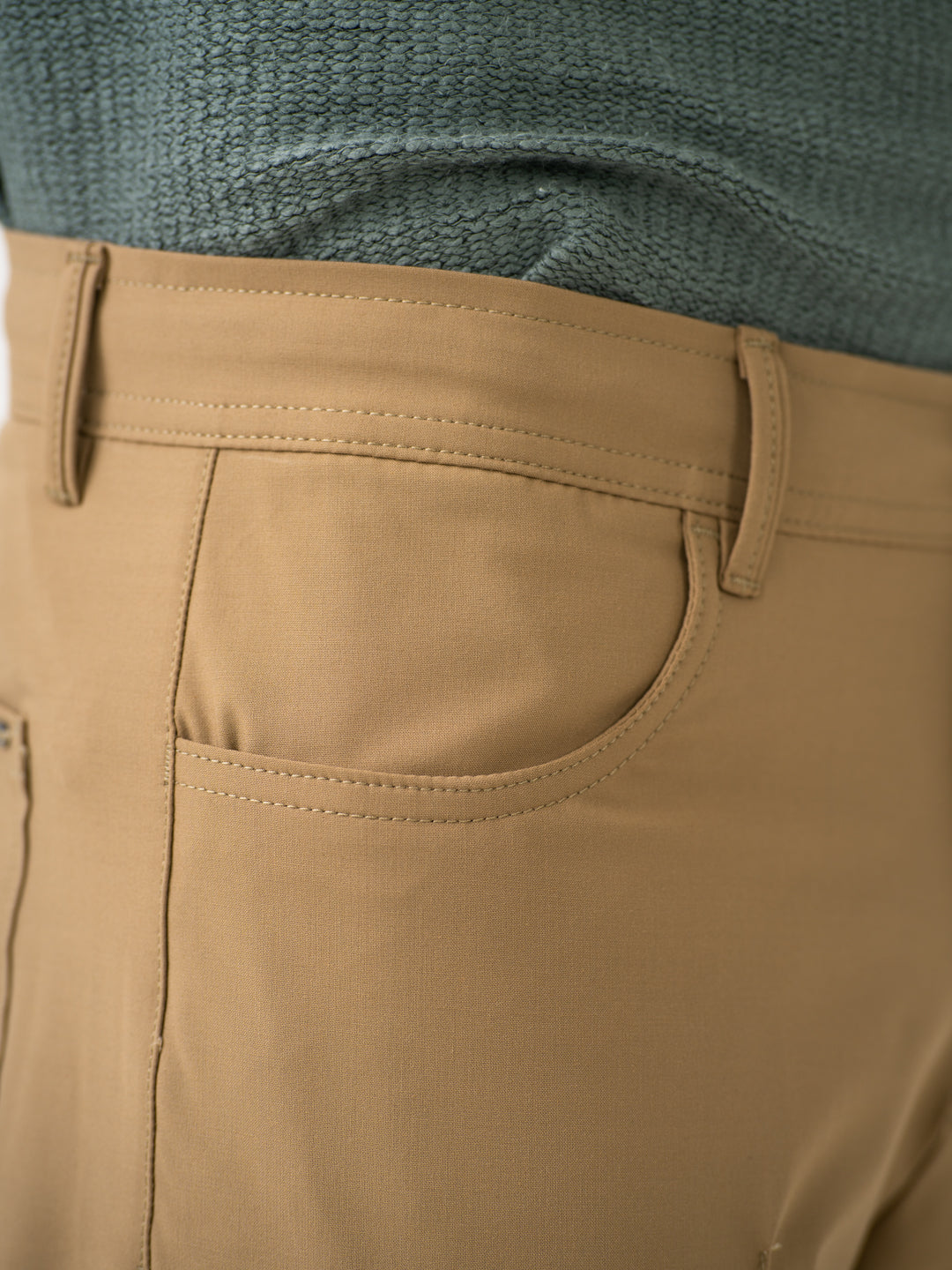 Pecan Khaki Relaxed Fit Korean Pintuck Pants
