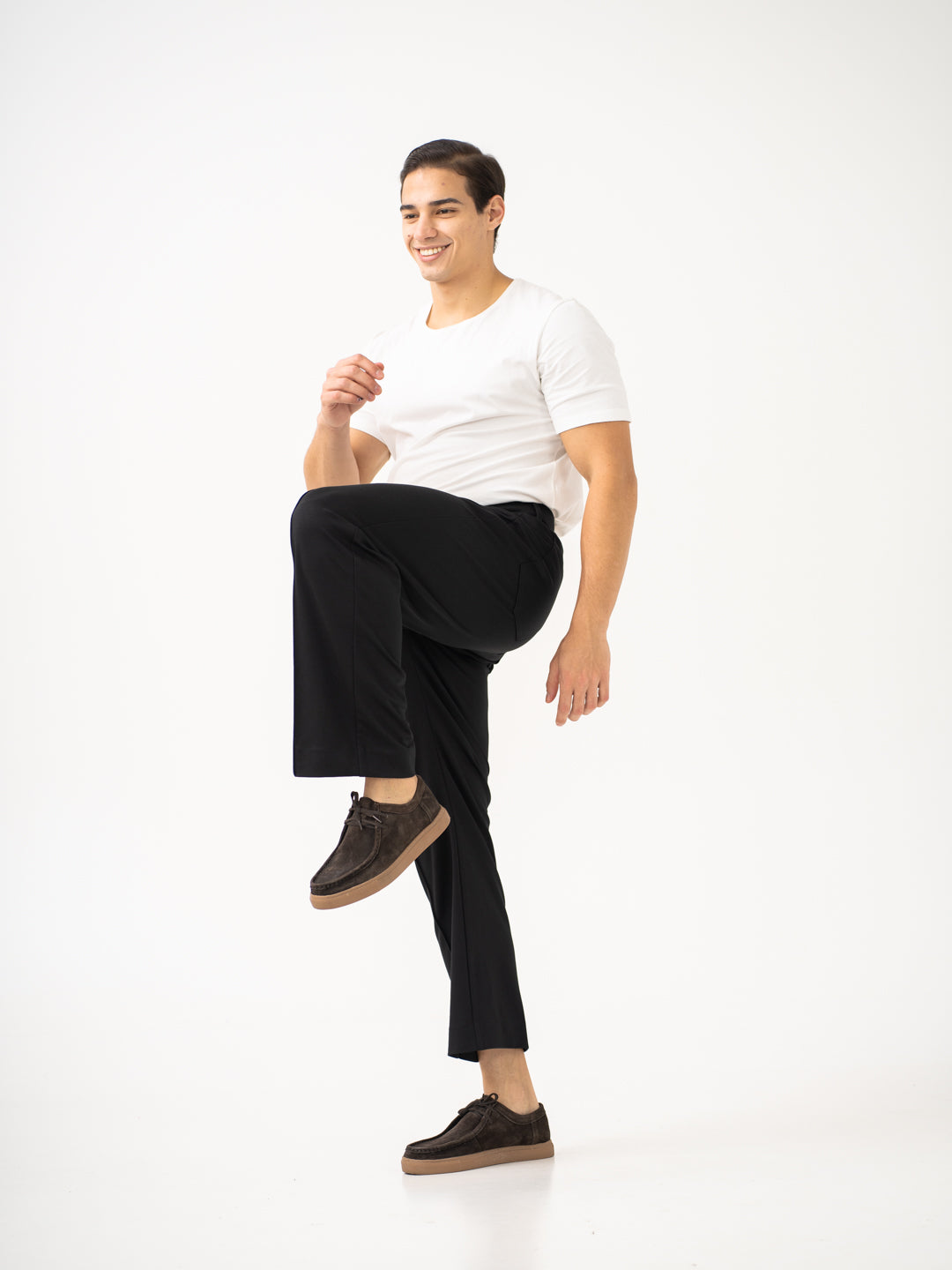 Gothic Black Relaxed Fit Korean Pintuck Pants