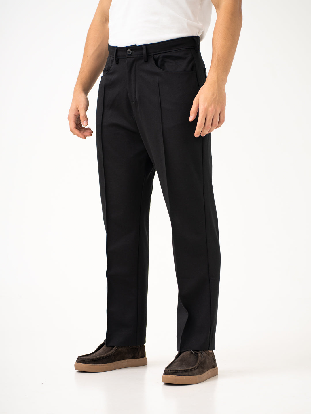Gothic Black Relaxed Fit Korean Pintuck Pants