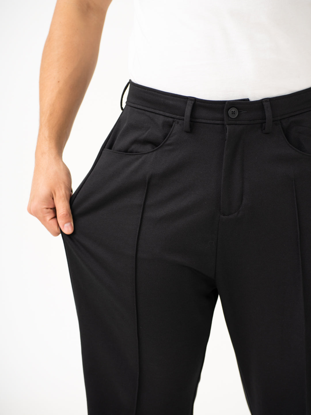 Gothic Black Relaxed Fit Korean Pintuck Pants