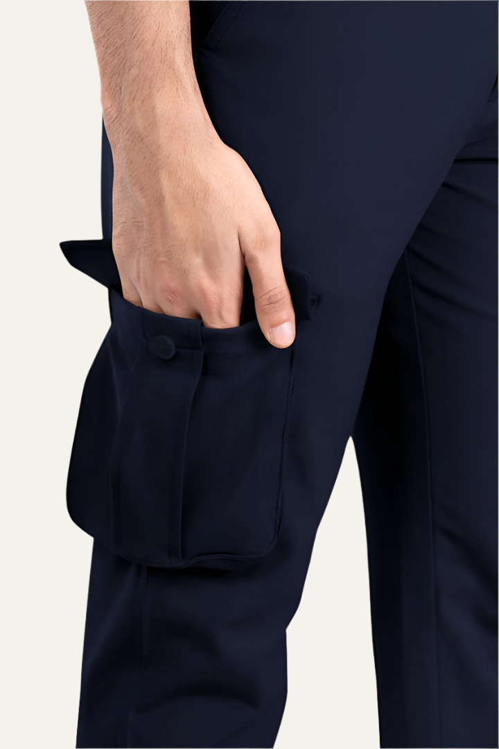 Eco Navy Stretch Cargo Pants