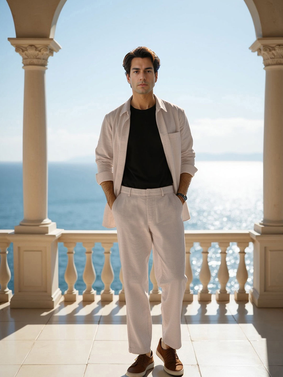 Reflora Cream Linen Sorona Pants