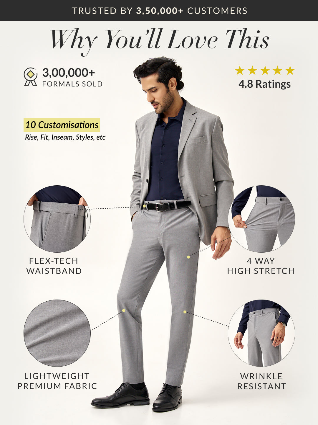 Mineral Grey Stretch Pants