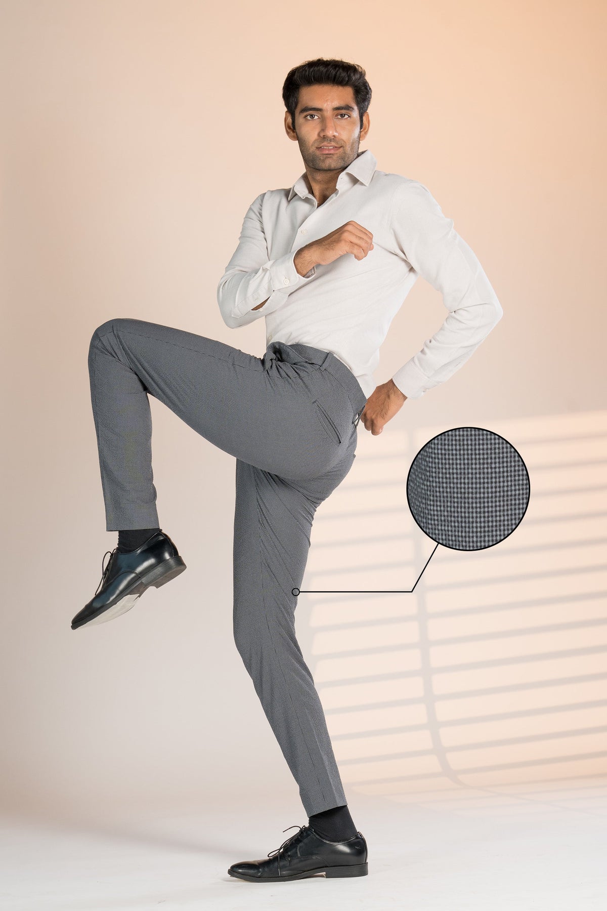 Moon Grey Checks Seersucker Pants