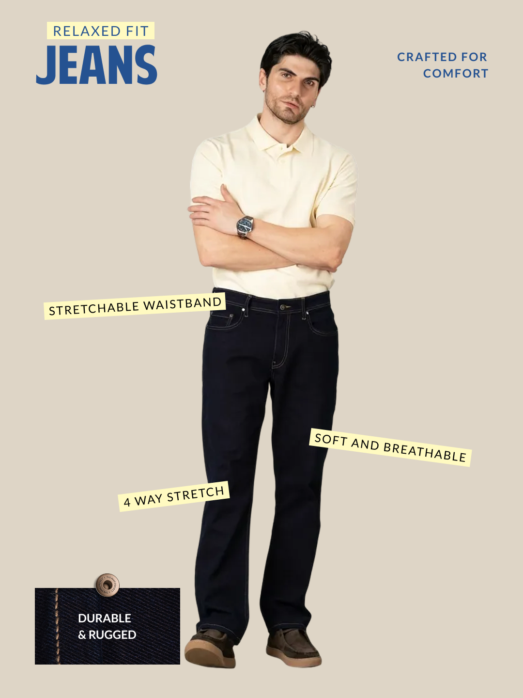 Savoy Blue Luxury Relaxed Fit Jeans