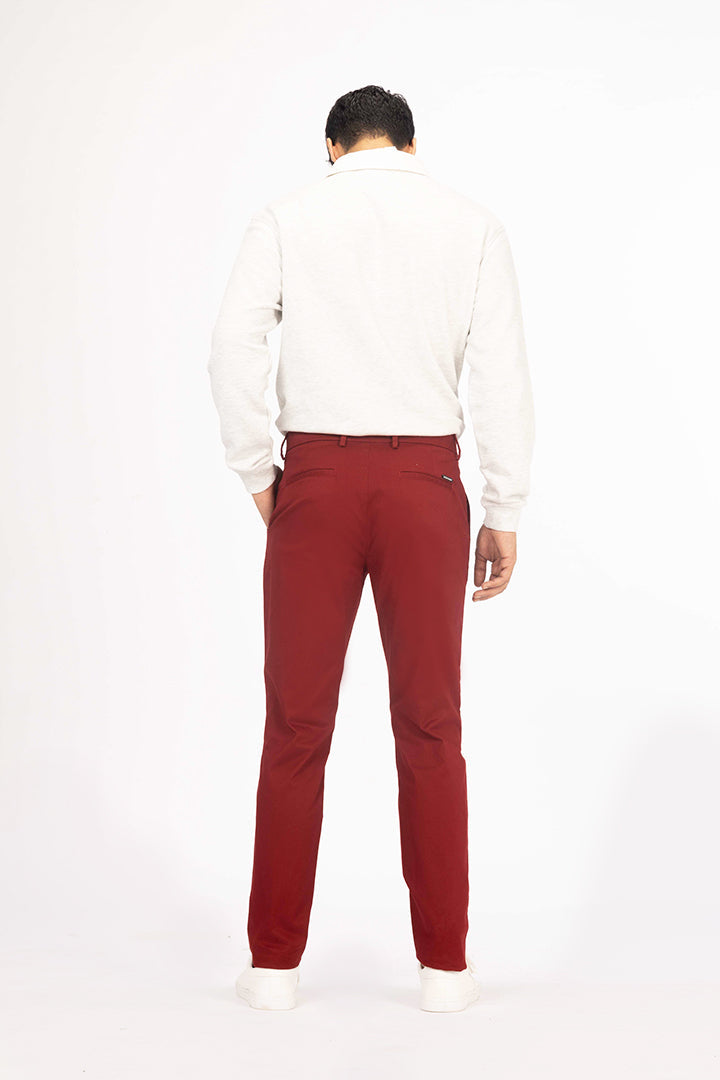Cherry Red Stretch Chinos