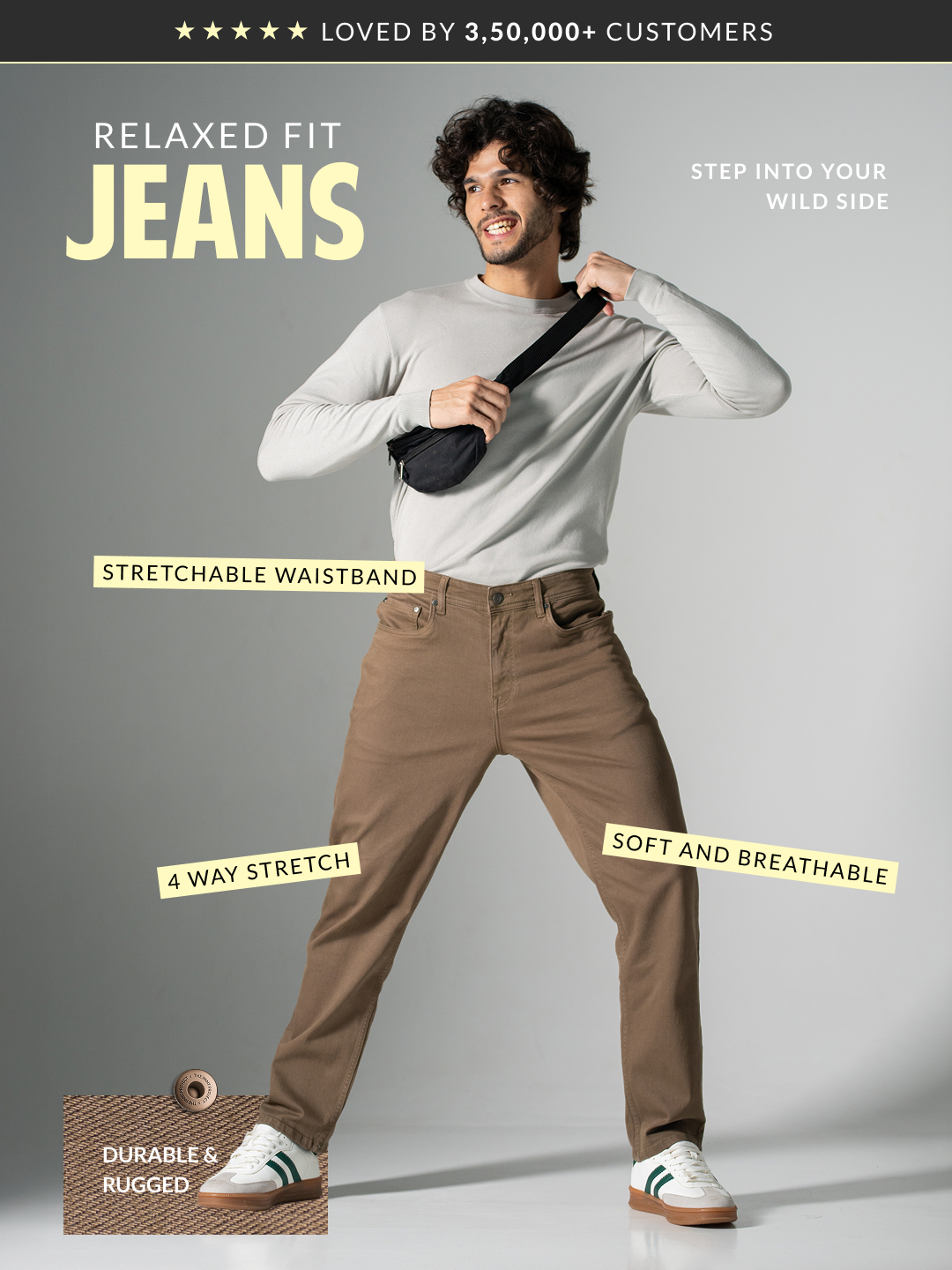 Weathered Olive Relaxed Fit Jeans