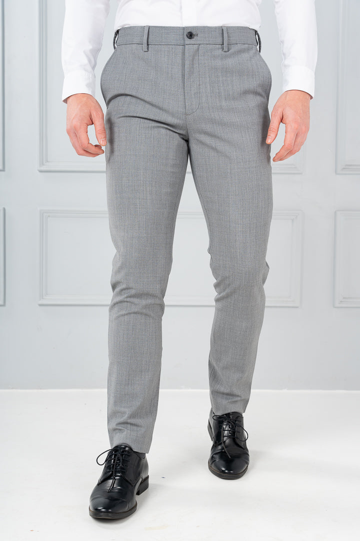 Misty Grey Melange Merino Wool Pants