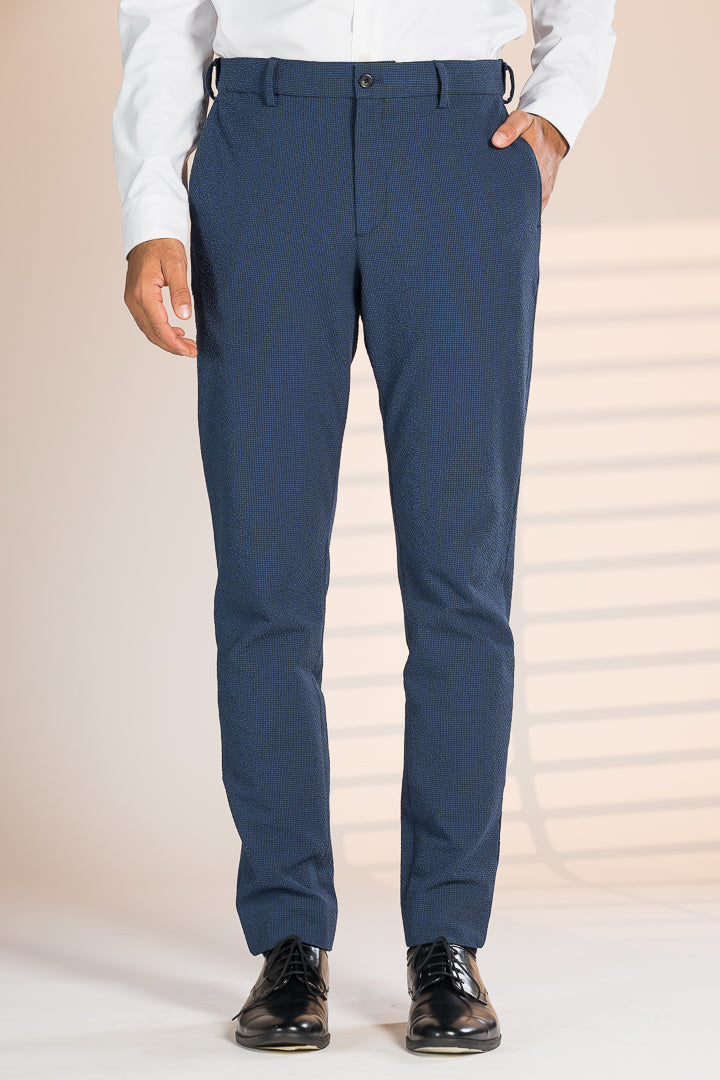 Jodhpur Blue Checks Seersucker Pants