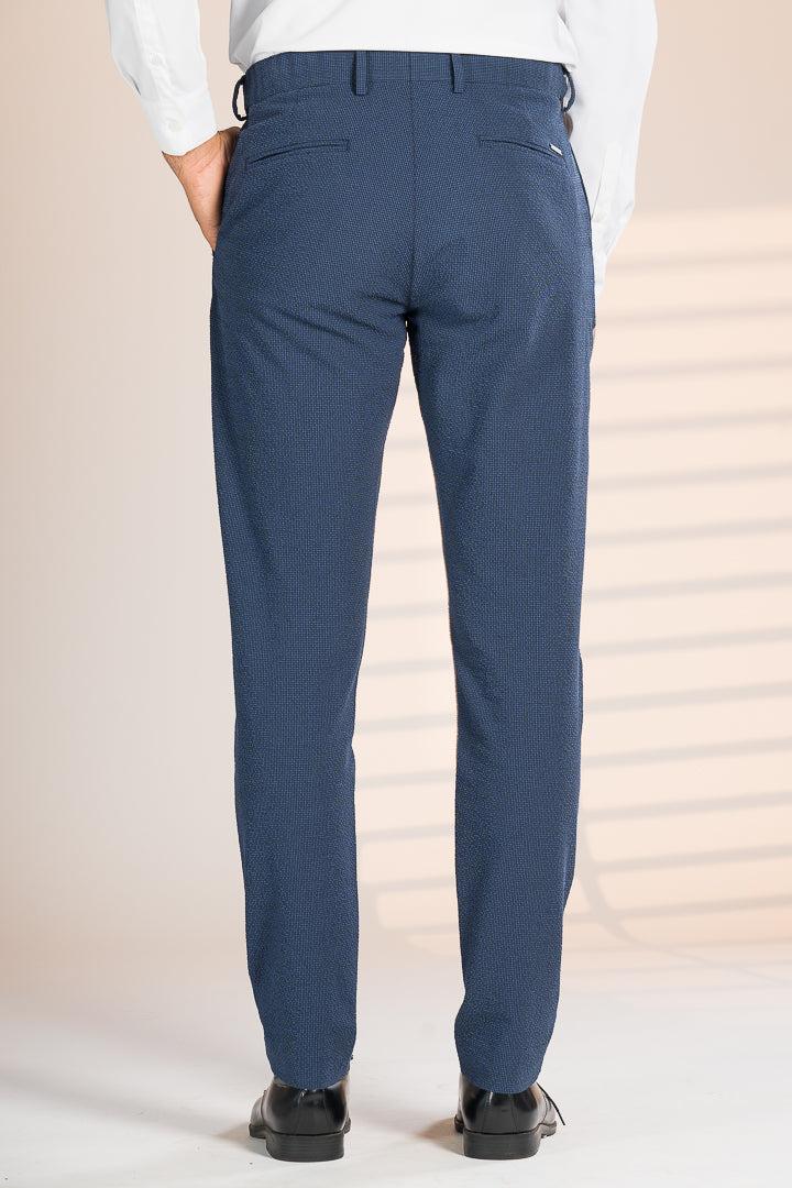 Jodhpur Blue Checks Seersucker Pants
