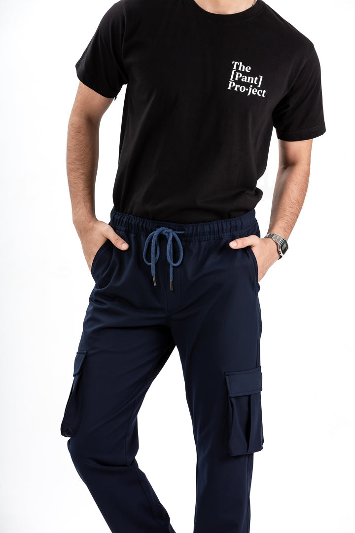 Eco Navy Stretch Cargo Pants