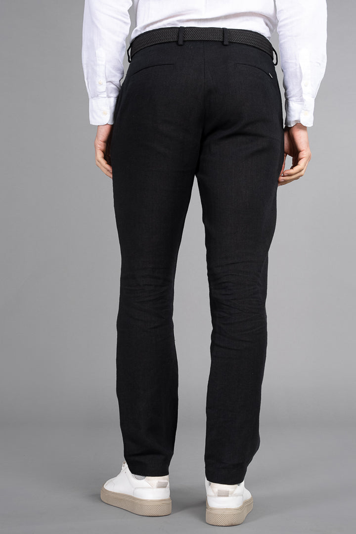 Natural Black 100% Linen Pants
