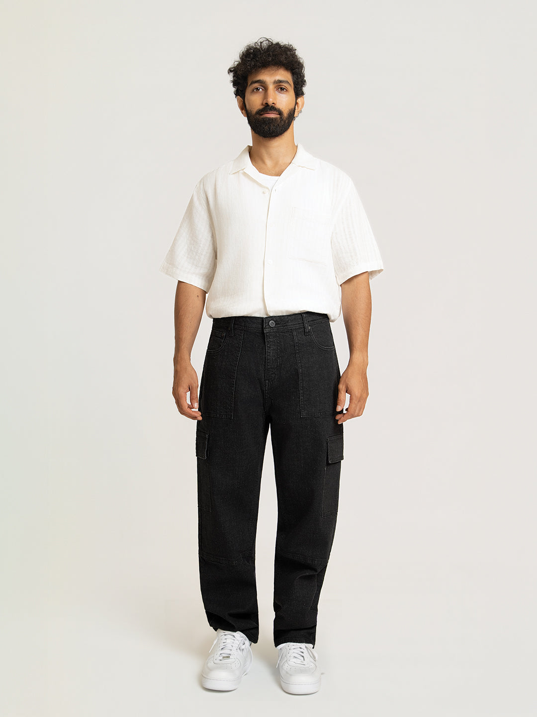 Ridge Black Relaxed Fit Denim Cargos