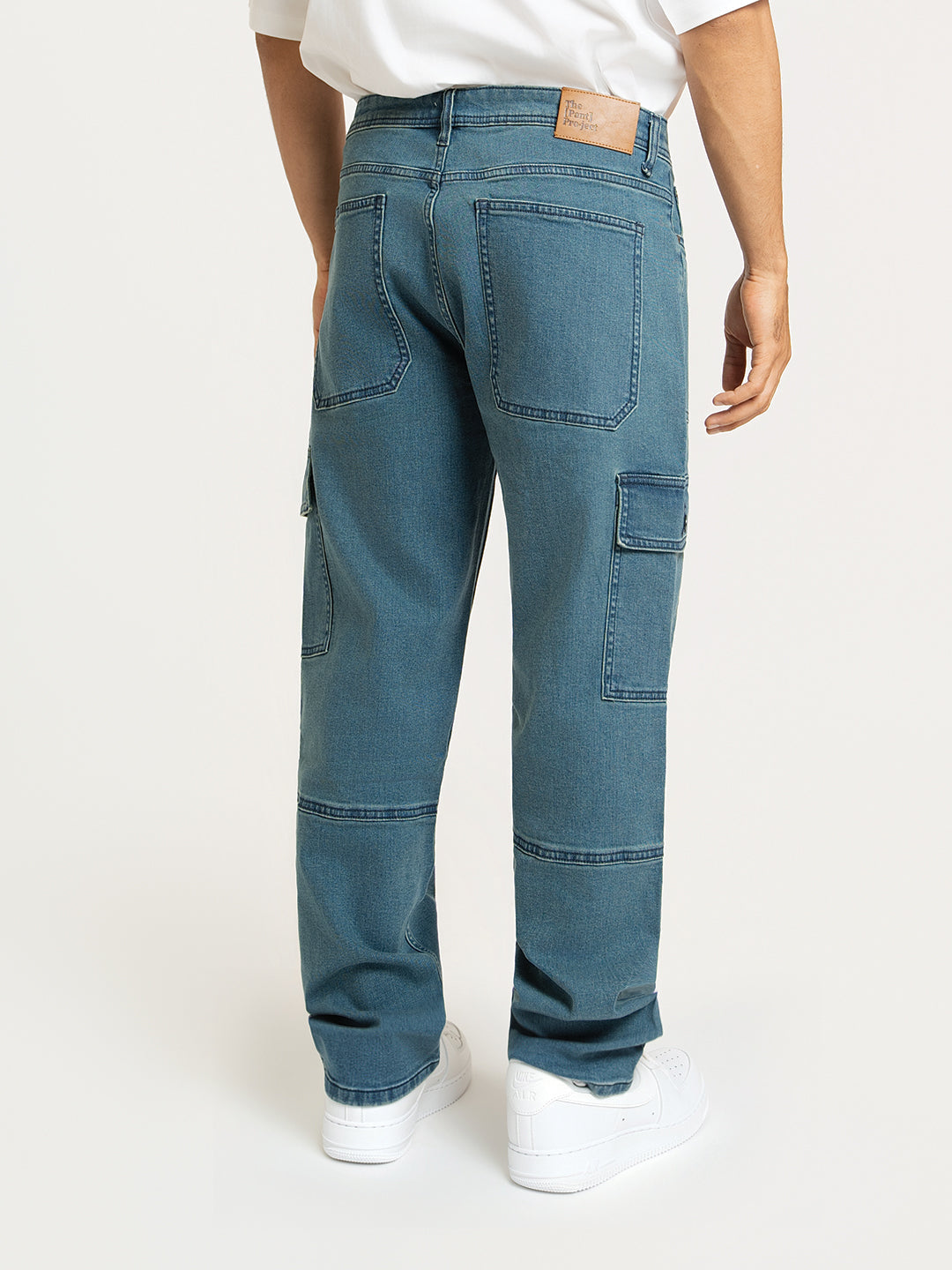 Dusty Blue Relaxed Fit Denim Cargos