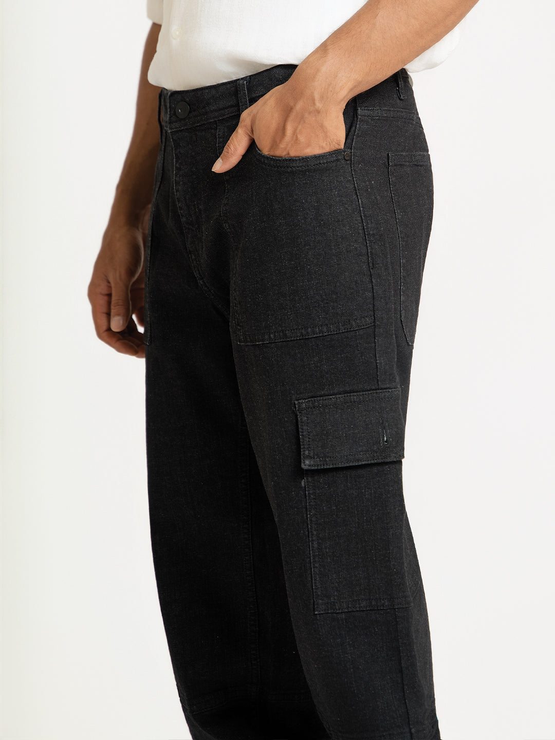 Ridge Black Relaxed Fit Denim Cargos