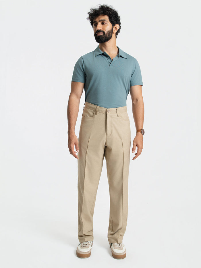 Korean Khaki Relaxed Fit Pintuck Pants