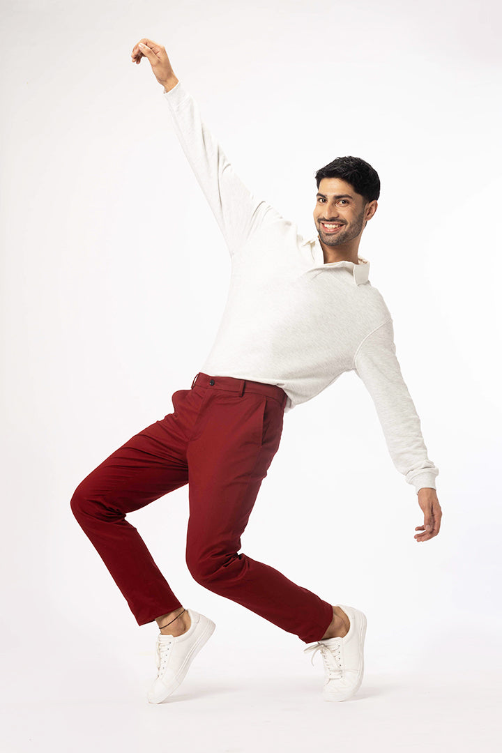 Cherry Red Stretch Chinos