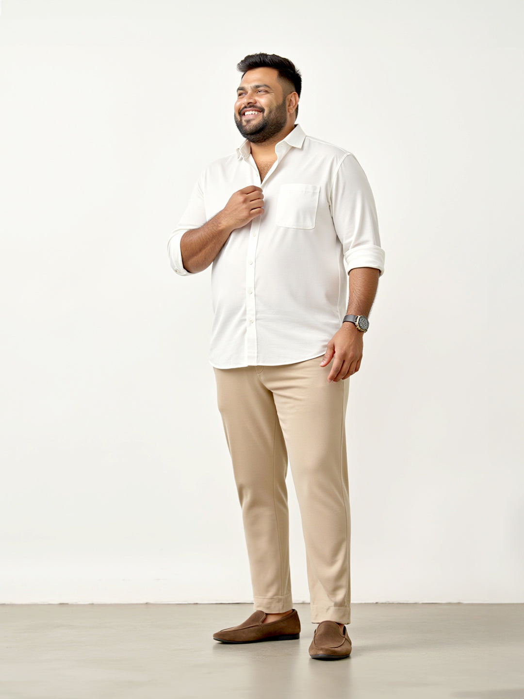 Peanut Brown Plus Size Power-Stretch Pants