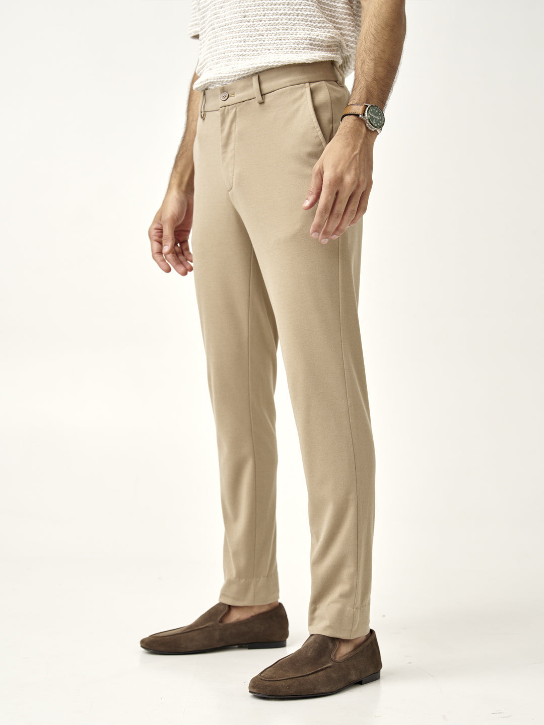 Peanut Brown Power-Stretch Pants