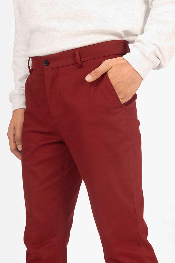 Cherry Red Stretch Chinos