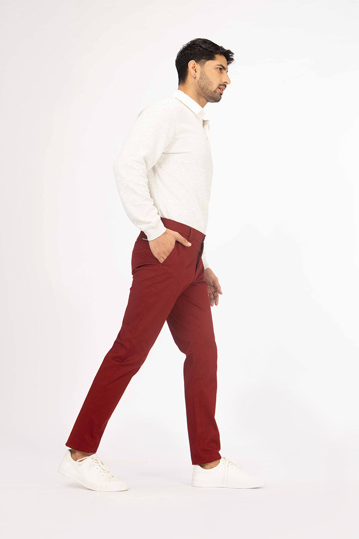 Cherry Red Stretch Chinos