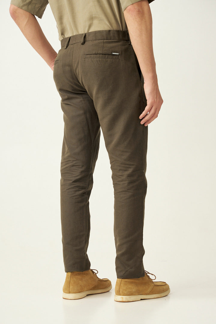 Porto Brown Linen Pants