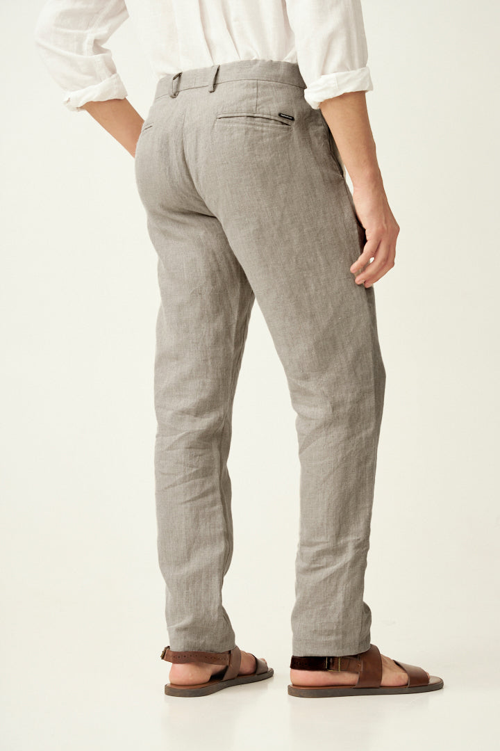 Oatmeal 100% Linen Pants