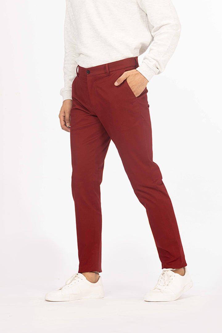 Cherry Red Stretch Chinos