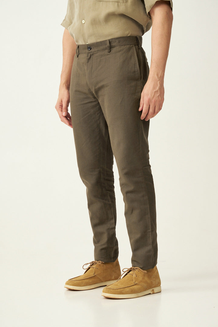 Porto Brown Linen Pants