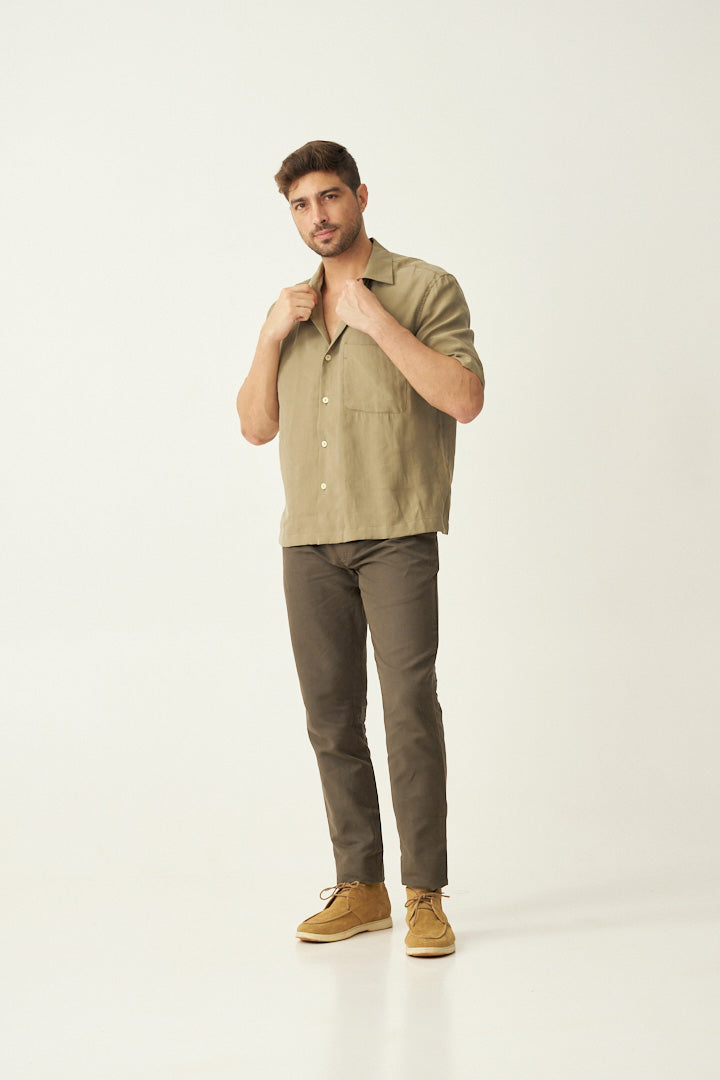 Porto Brown Linen Pants