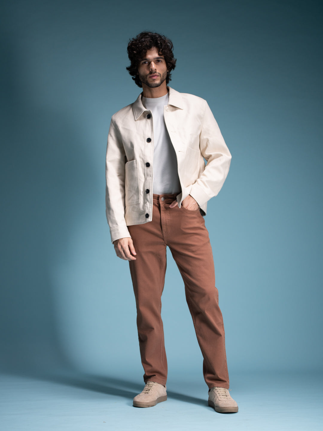 Bark Brown Relaxed Fit Jeans