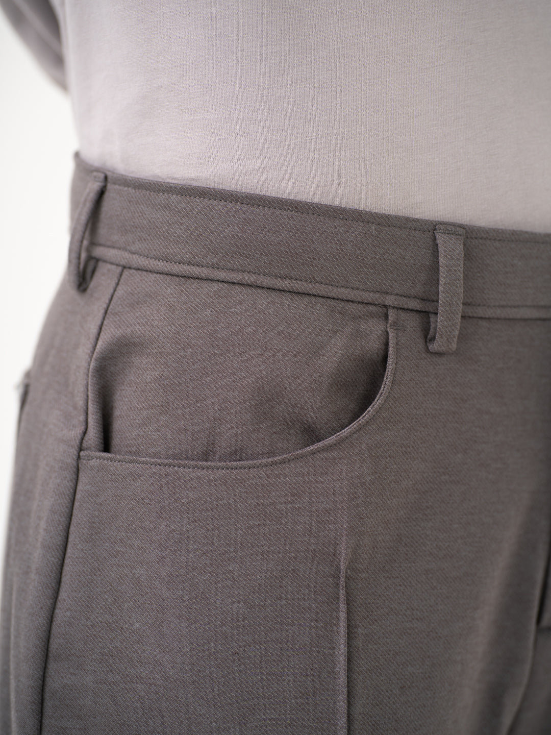 Pablo Grey Relaxed Fit Korean Pintuck Pants