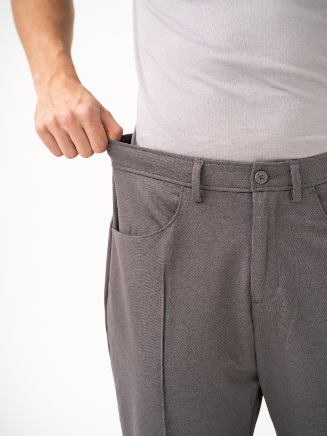 Pablo Grey Relaxed Fit Korean Pintuck Pants