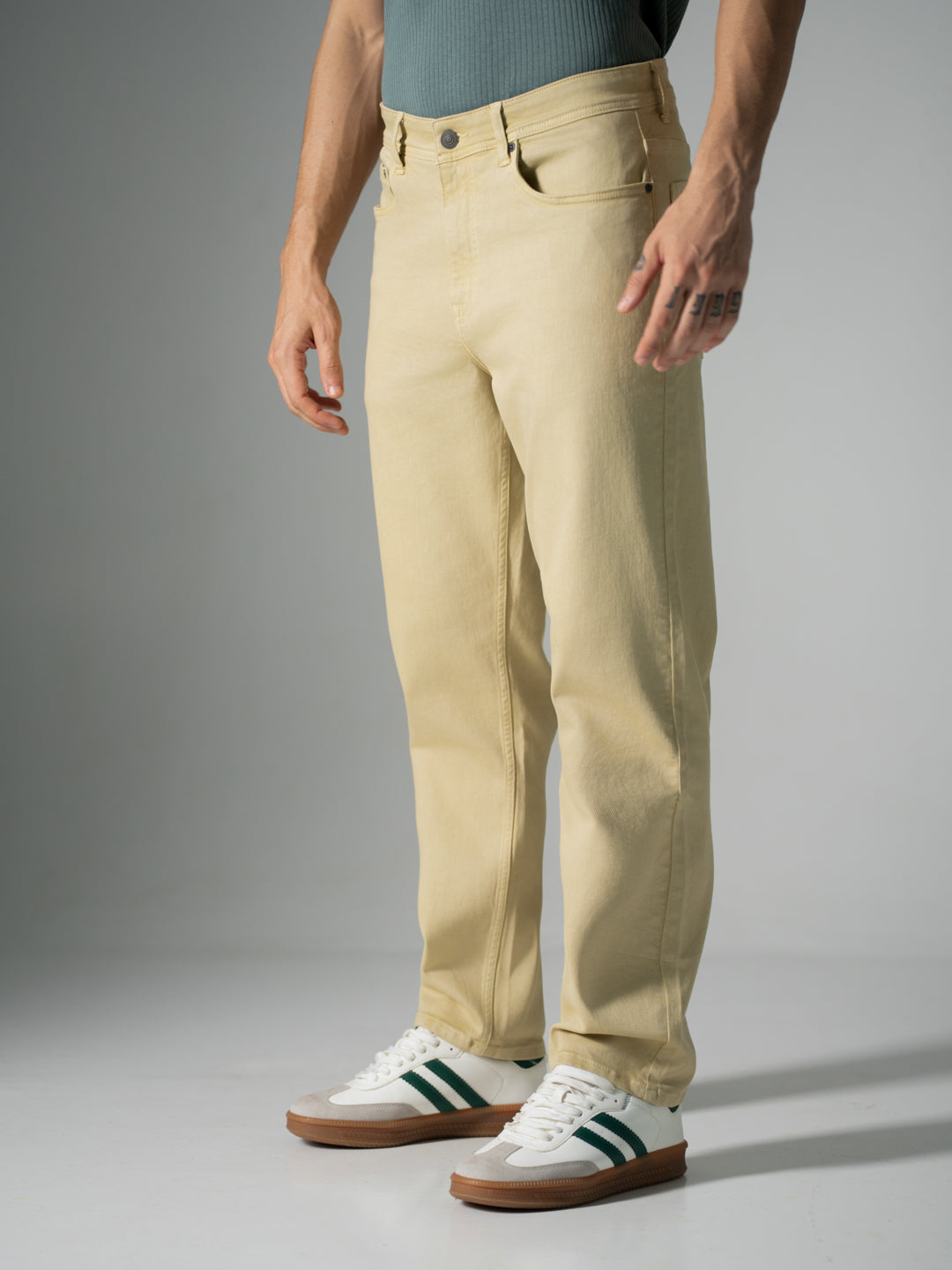 Sunbeam Beige Relaxed Fit Jeans