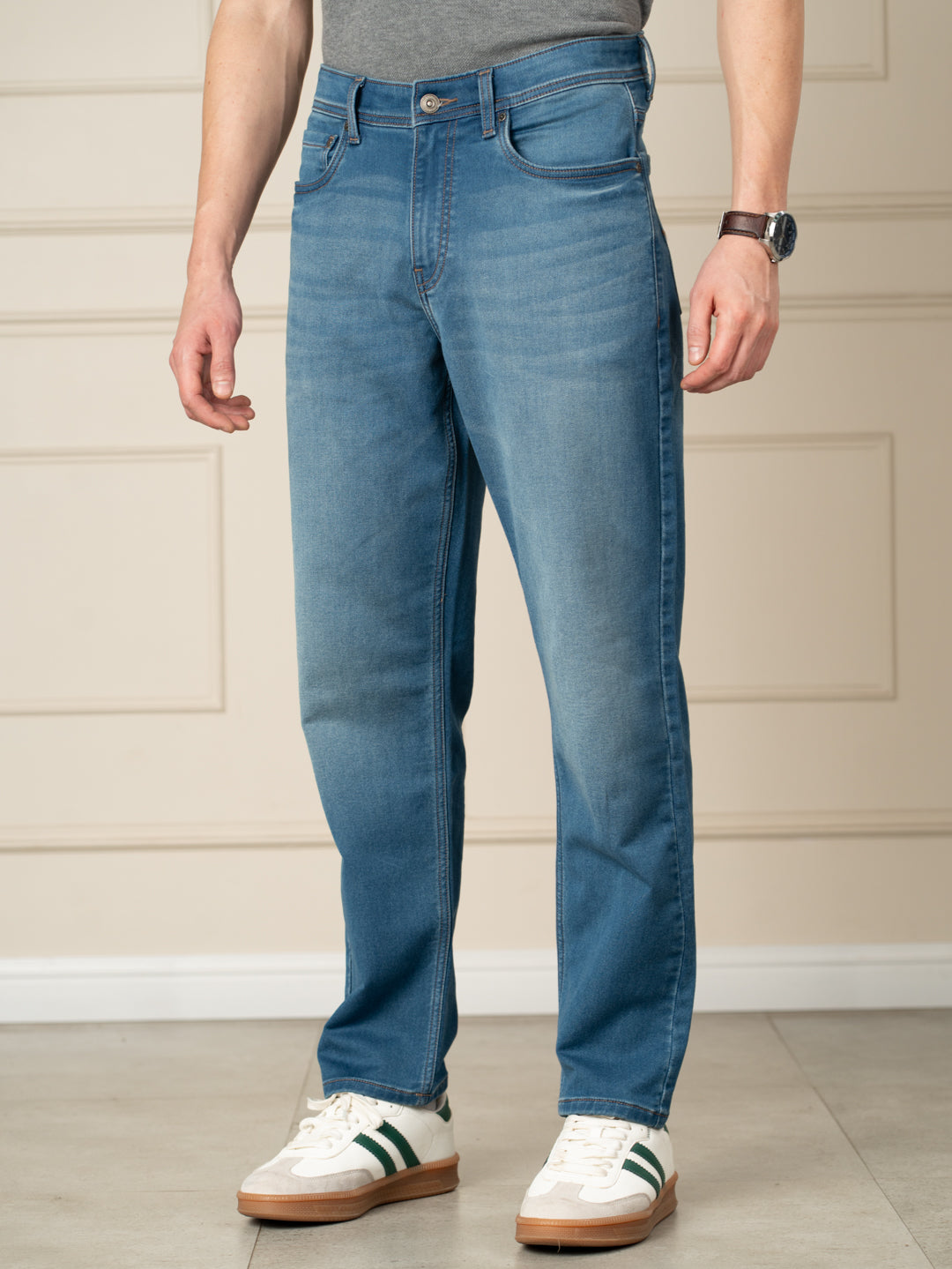 Walking Blue Tinted Relaxed Fit Jeans