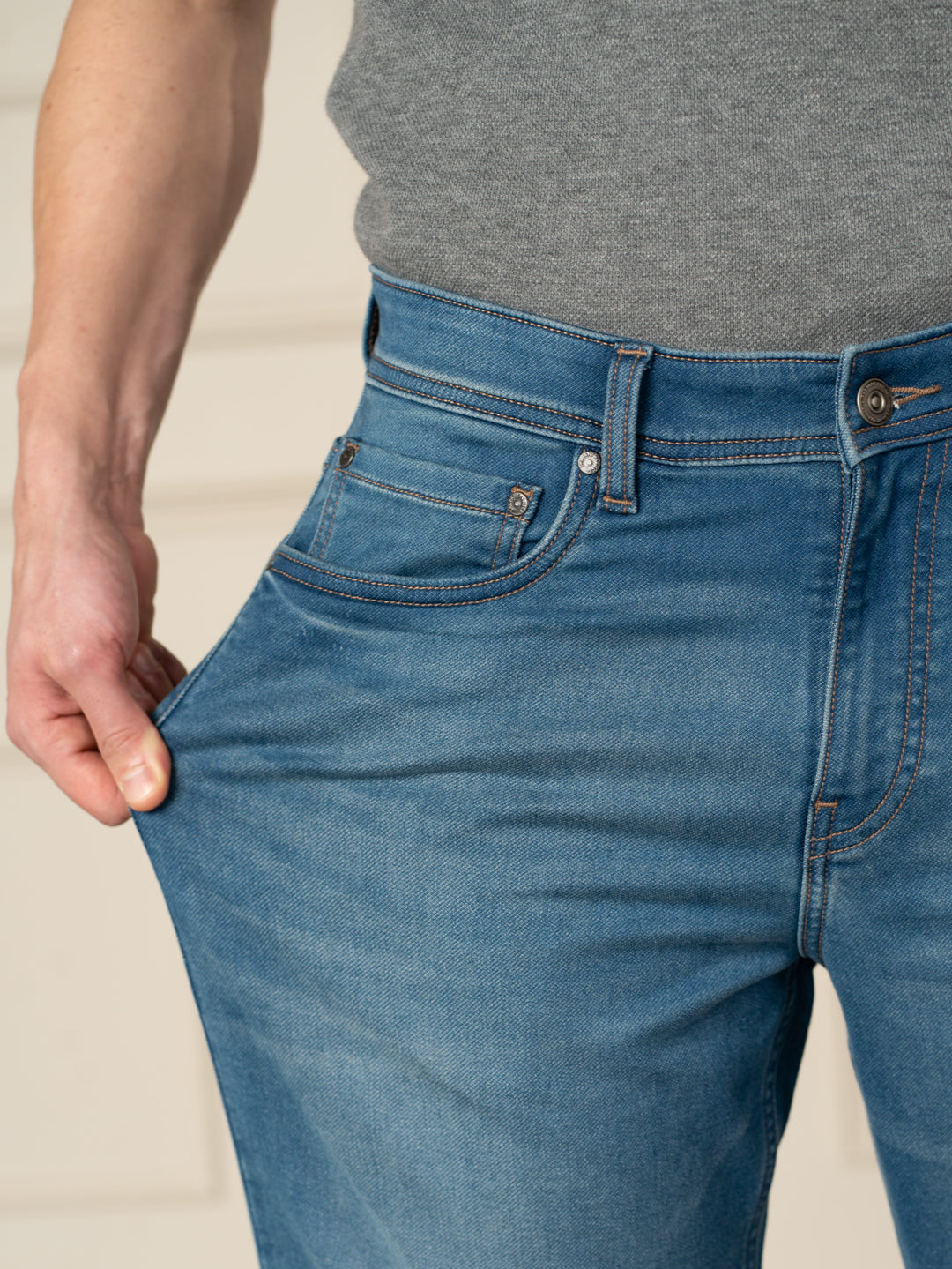 Walking Blue Tinted Relaxed Fit Jeans
