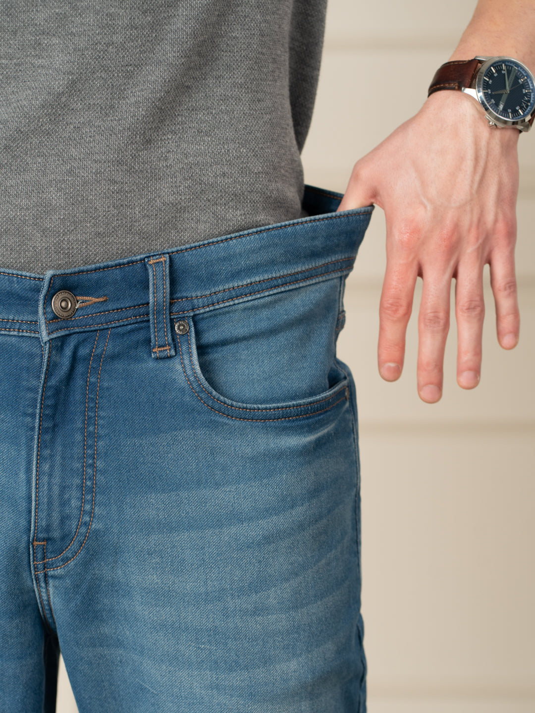 Walking Blue Tinted Relaxed Fit Jeans