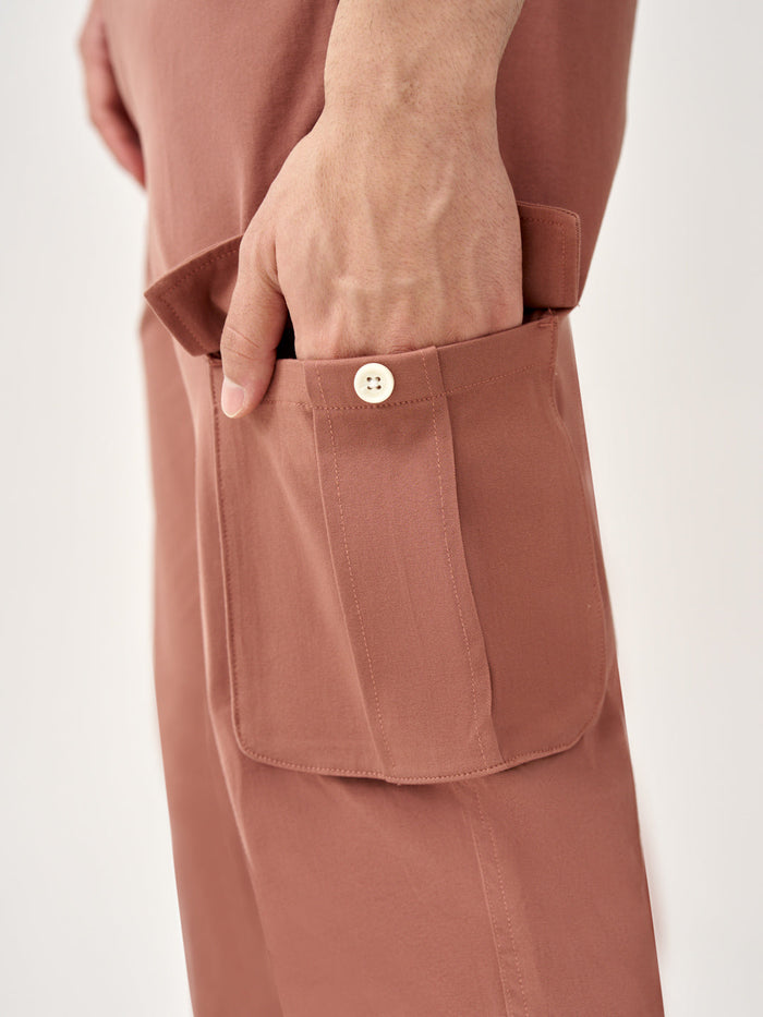 Clay Brown Stretch Cargo Pants