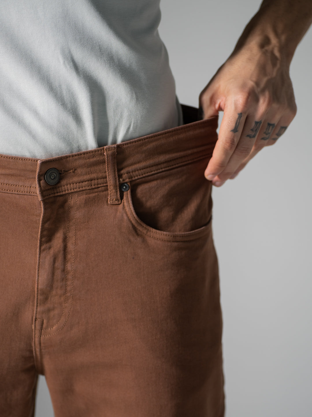Bark Brown Relaxed Fit Jeans