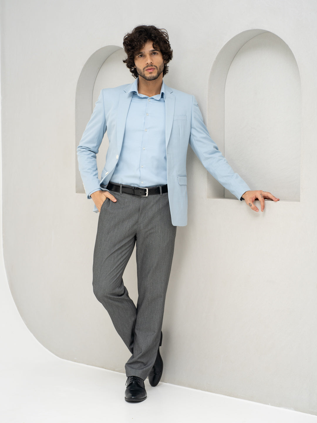 Tarmac Black & White Textured Water Repellent Relaxed Fit Stretch Formal Pants