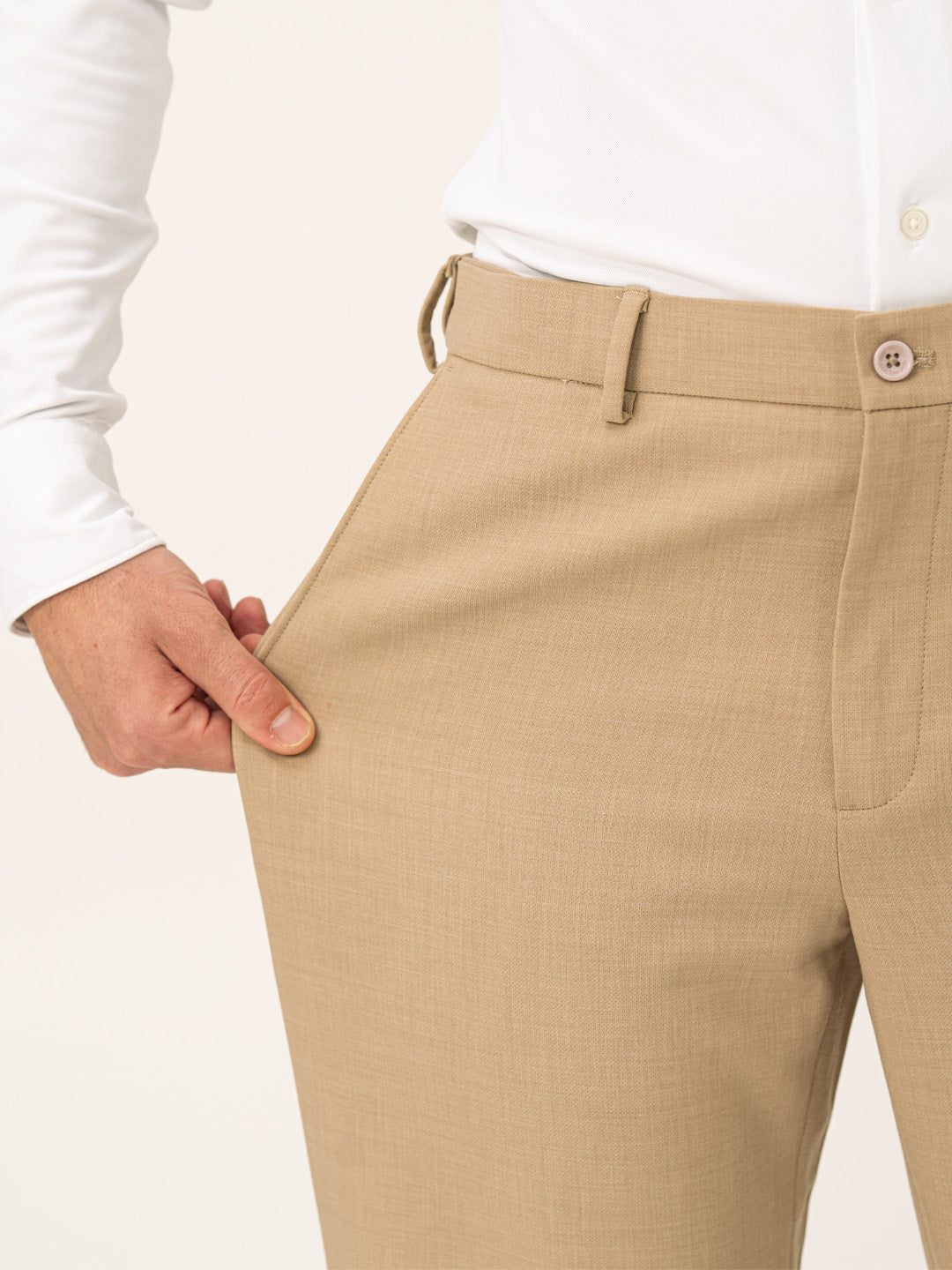 Leadership Khaki Pro.Stretch Formal Trousers